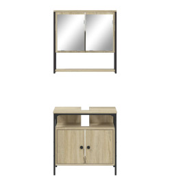 Ensemble de meubles de salle de bain 2 pcs chêne sonoma