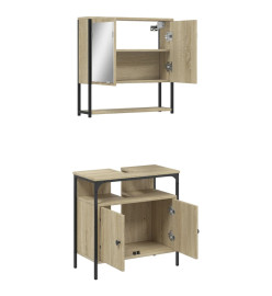 Ensemble de meubles de salle de bain 2 pcs chêne sonoma