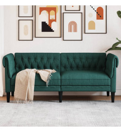 Canapé Chesterfield 2 places vert foncé tissu