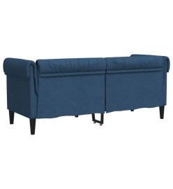 Canapé Chesterfield 2 places bleu tissu