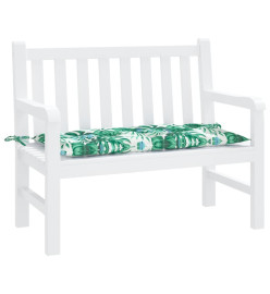 Coussin de banc de jardin motif de feuilles 100x50x7 cm