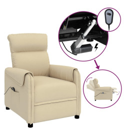 Fauteuil inclinable électrique Crème Tissu