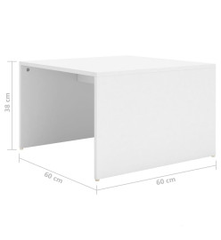 Tables basses gigognes 3 pcs Blanc 60x60x38 cm Aggloméré