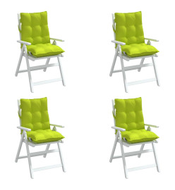 Coussins de chaise à dossier bas lot de 4 vert vif