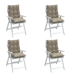 Coussins de chaise à dossier bas lot de 4 taupe tissu oxford