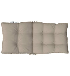 Coussins de chaise à dossier bas lot de 4 taupe tissu oxford