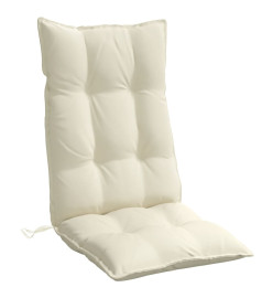 Coussins de chaise à dossier haut lot de 4 crème tissu oxford