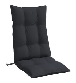 Coussins de chaise à dossier haut lot de 2 noir tissu oxford