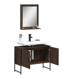 Ensemble d'armoires de salle de bain 2 pcs chêne marron