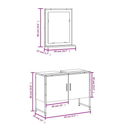 Ensemble d'armoires de salle de bain 2 pcs chêne marron