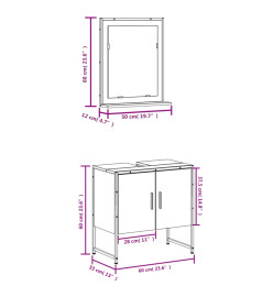 Ensemble d'armoires de salle de bain 2 pcs noir bois ingénierie