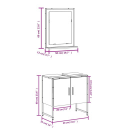 Ensemble d'armoires de salle de bain 2 pcs chêne fumé