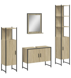 Ensemble d’armoires de salle de bain 4 pcs chêne sonoma