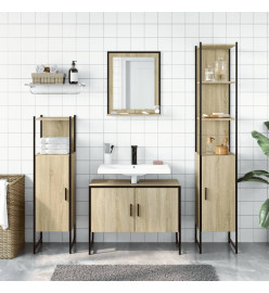 Ensemble d’armoires de salle de bain 4 pcs chêne sonoma