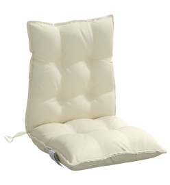 Coussins de chaise à dossier bas lot de 2 crème tissu oxford