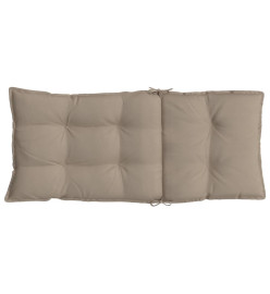 Coussins de chaise à dossier haut lot de 6 taupe tissu oxford