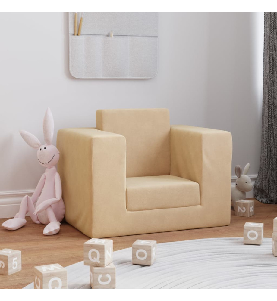 Canapé-lit pour enfants Crème Peluche douce