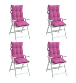 Coussins de chaise à dossier haut lot de 4 rose tissu oxford