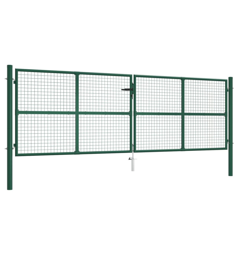 Portail en treillis de jardin Acier 400 x 125 cm Vert