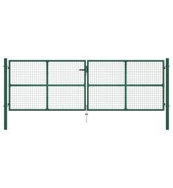 Portail en treillis de jardin Acier 400 x 125 cm Vert