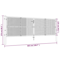 Portail en treillis de jardin Acier 400 x 125 cm Vert