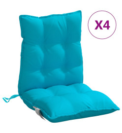 Coussins de chaise à dossier bas lot de 4 turquoise