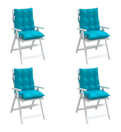 Coussins de chaise à dossier bas lot de 4 turquoise