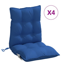 Coussins de chaise à dossier bas lot de 4 bleu royal