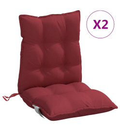 Coussins de chaise à dossier bas lot de 2 rouge bordeaux