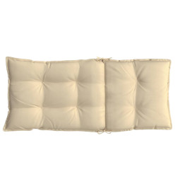 Coussins de chaise à dossier haut lot de 6 beige tissu oxford