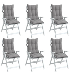 Coussins de chaise à dossier haut lot de 6 gris tissu oxford