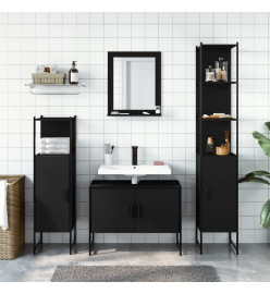 Ensemble d’armoires salle de bain 4 pcs noir bois d'ingénierie