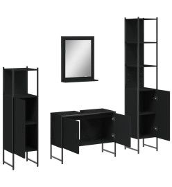 Ensemble d’armoires salle de bain 4 pcs noir bois d'ingénierie