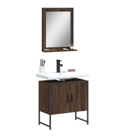 Ensemble d'armoires de salle de bain 2 pcs chêne marron