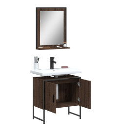 Ensemble d'armoires de salle de bain 2 pcs chêne marron