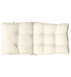 Coussins de chaise à dossier bas lot de 6 crème tissu oxford