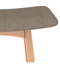 Tabourets de bar lot de 2 taupe tissu