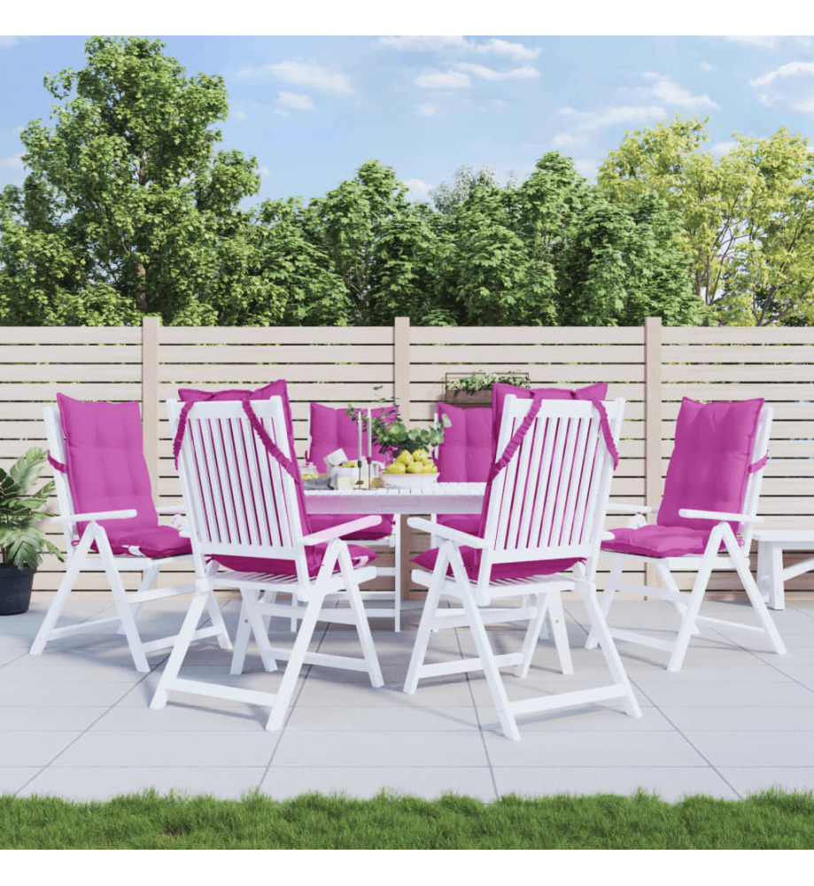Coussins de chaise à dossier haut lot de 6 rose tissu oxford Coussins de chaise à dossier haut lot de 6 rose tissu oxford