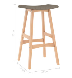 Tabourets de bar lot de 2 taupe tissu