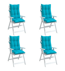 Coussins de chaise à dossier haut lot de 4 turquoise