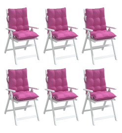 Coussins de chaise à dossier bas lot de 6 rose tissu oxford