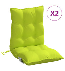 Coussins de chaise à dossier bas lot de 2 vert vif