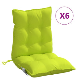 Coussins de chaise à dossier bas lot de 6 vert vif