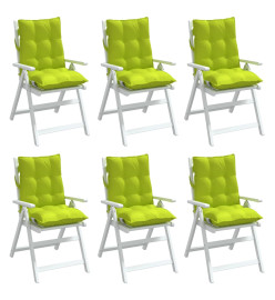 Coussins de chaise à dossier bas lot de 6 vert vif