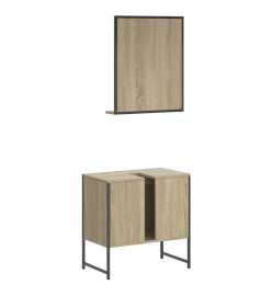 Ensemble d'armoires de salle de bain 2 pcs chêne sonoma