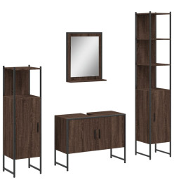 Ensemble d'armoires de salle de bain 4 pcs chêne marron