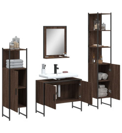 Ensemble d'armoires de salle de bain 4 pcs chêne marron