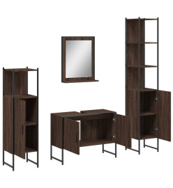 Ensemble d'armoires de salle de bain 4 pcs chêne marron