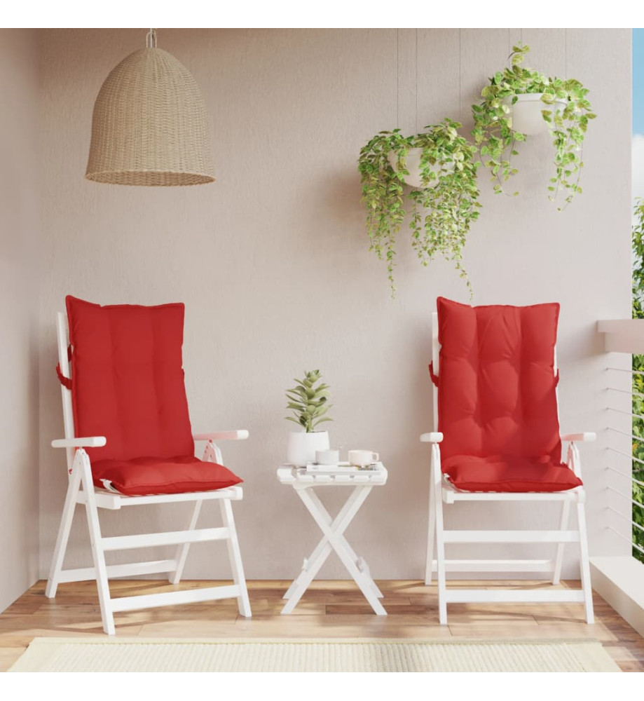 Coussins de chaise à dossier haut lot de 2 rouge tissu oxford Coussins de chaise à dossier haut lot de 2 rouge tissu oxford