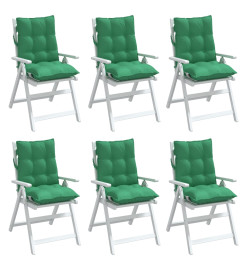 Coussins de chaise à dossier bas lot de 6 vert tissu oxford